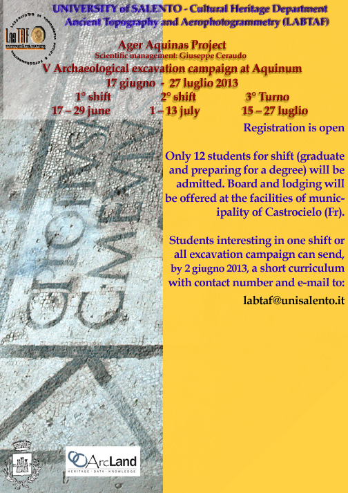 University of Salento - Agenda Activities 2013